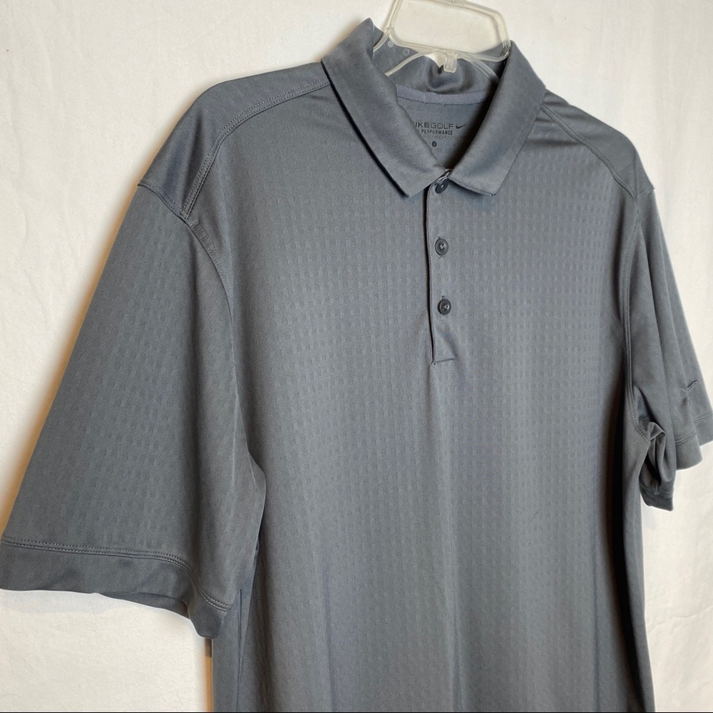 Nike Dri-Fit Golf Tour Performance Grey Polo Size Large
